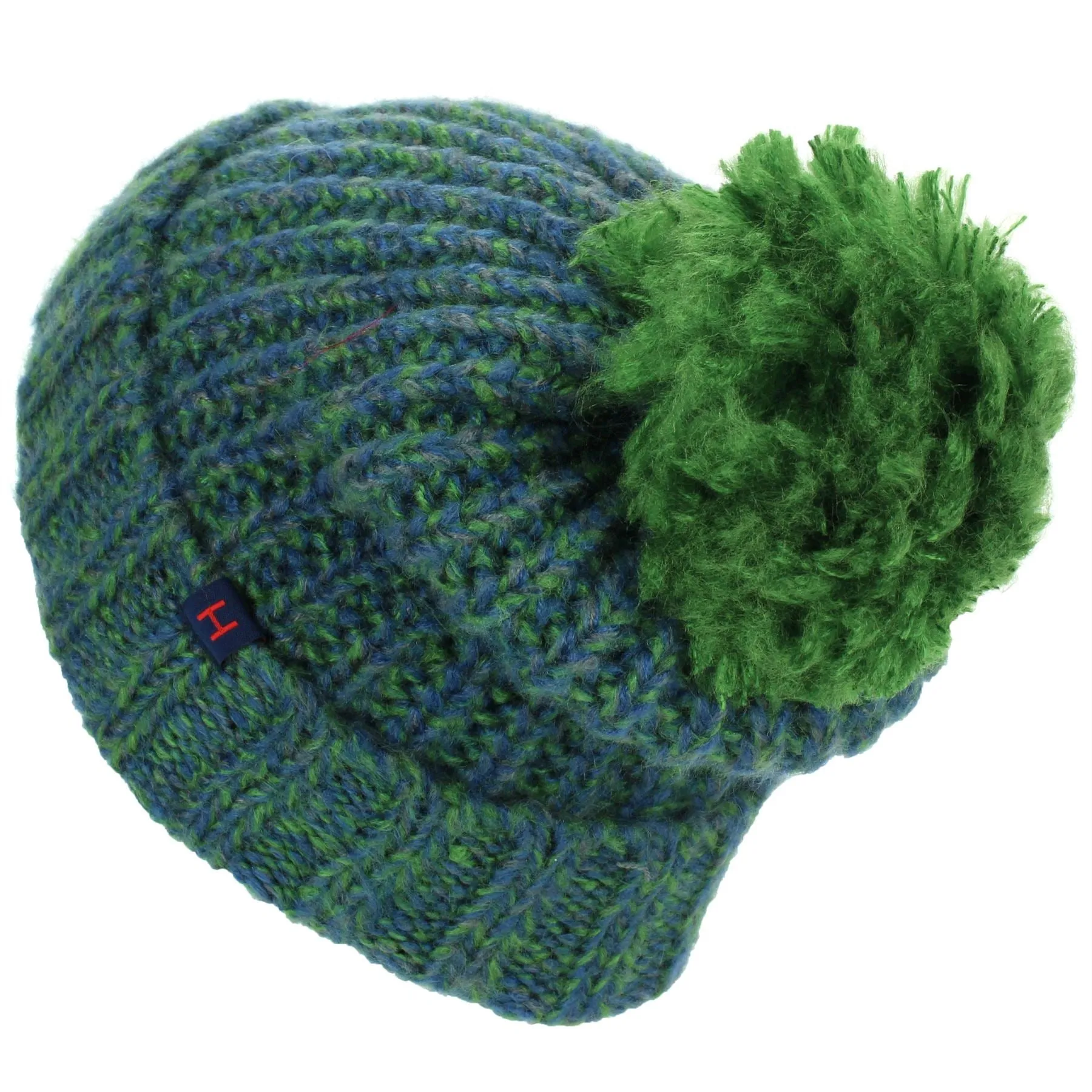 Chunky Knit Beanie Hat - Green