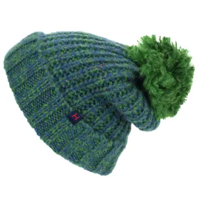 Chunky Knit Beanie Hat - Green