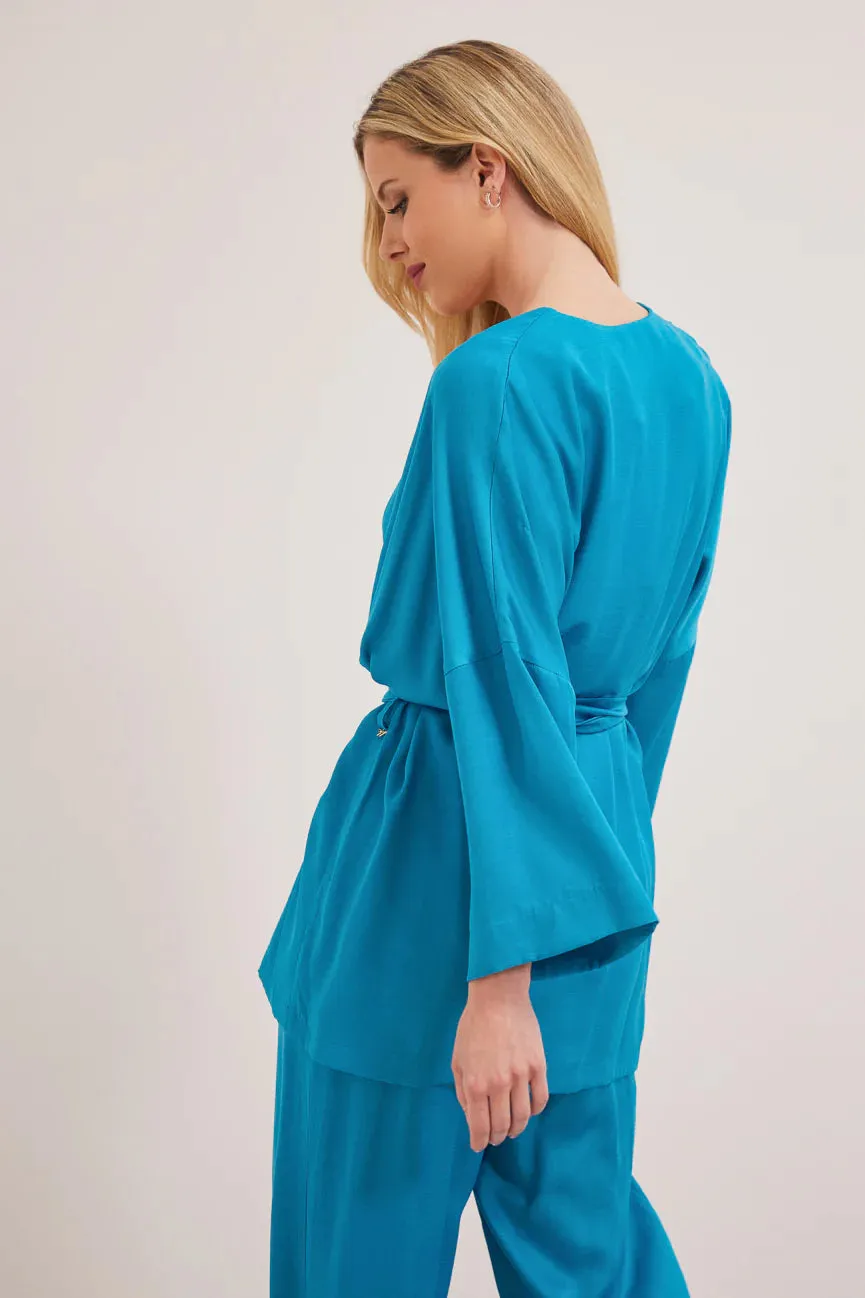 CLARISE KIMONO STYLE JACKET (TURQUOISE)