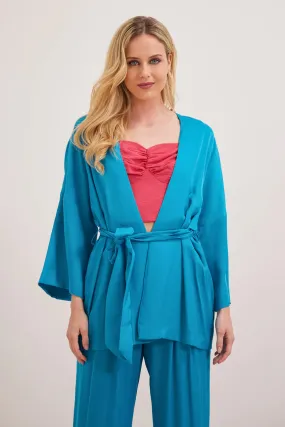 CLARISE KIMONO STYLE JACKET (TURQUOISE)