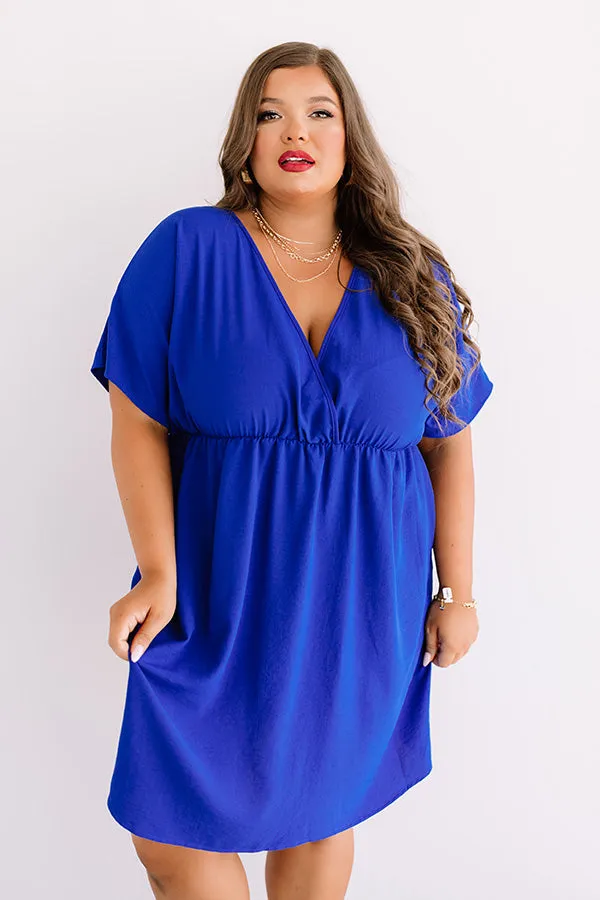 Coasting In Cali Babydoll Dress In Royal Blue Curves