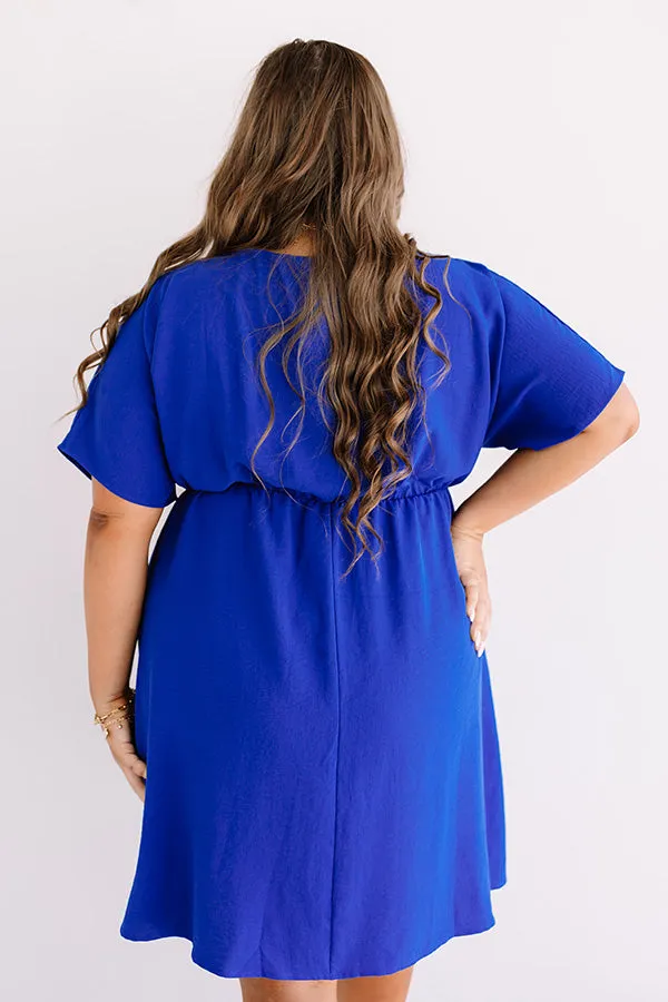 Coasting In Cali Babydoll Dress In Royal Blue Curves