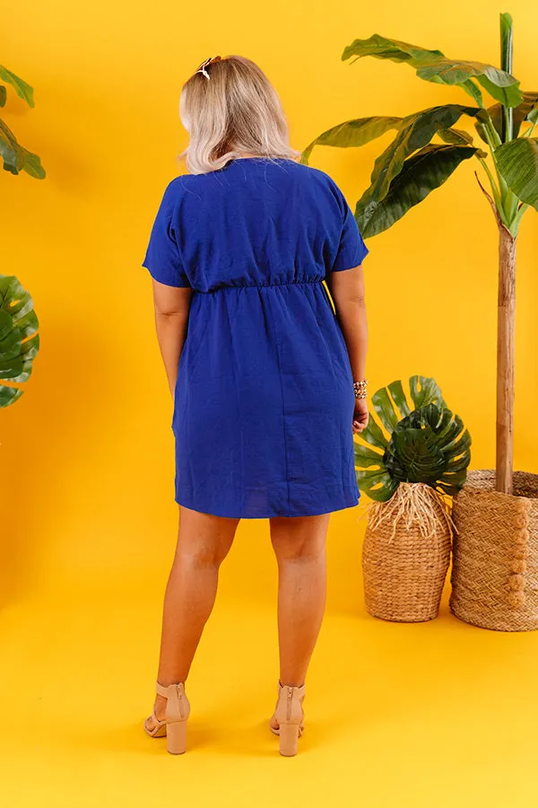 Coasting In Cali Babydoll Dress In Royal Blue Curves