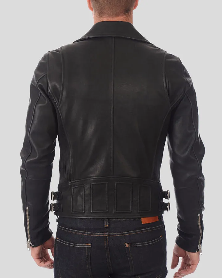 Coby Black Biker Leather Jacket