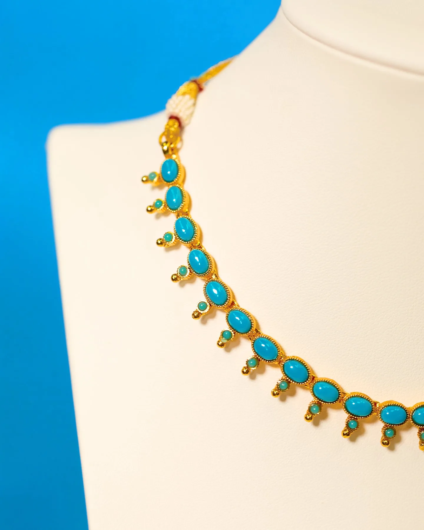 Cora Turquoise Blue String Necklace