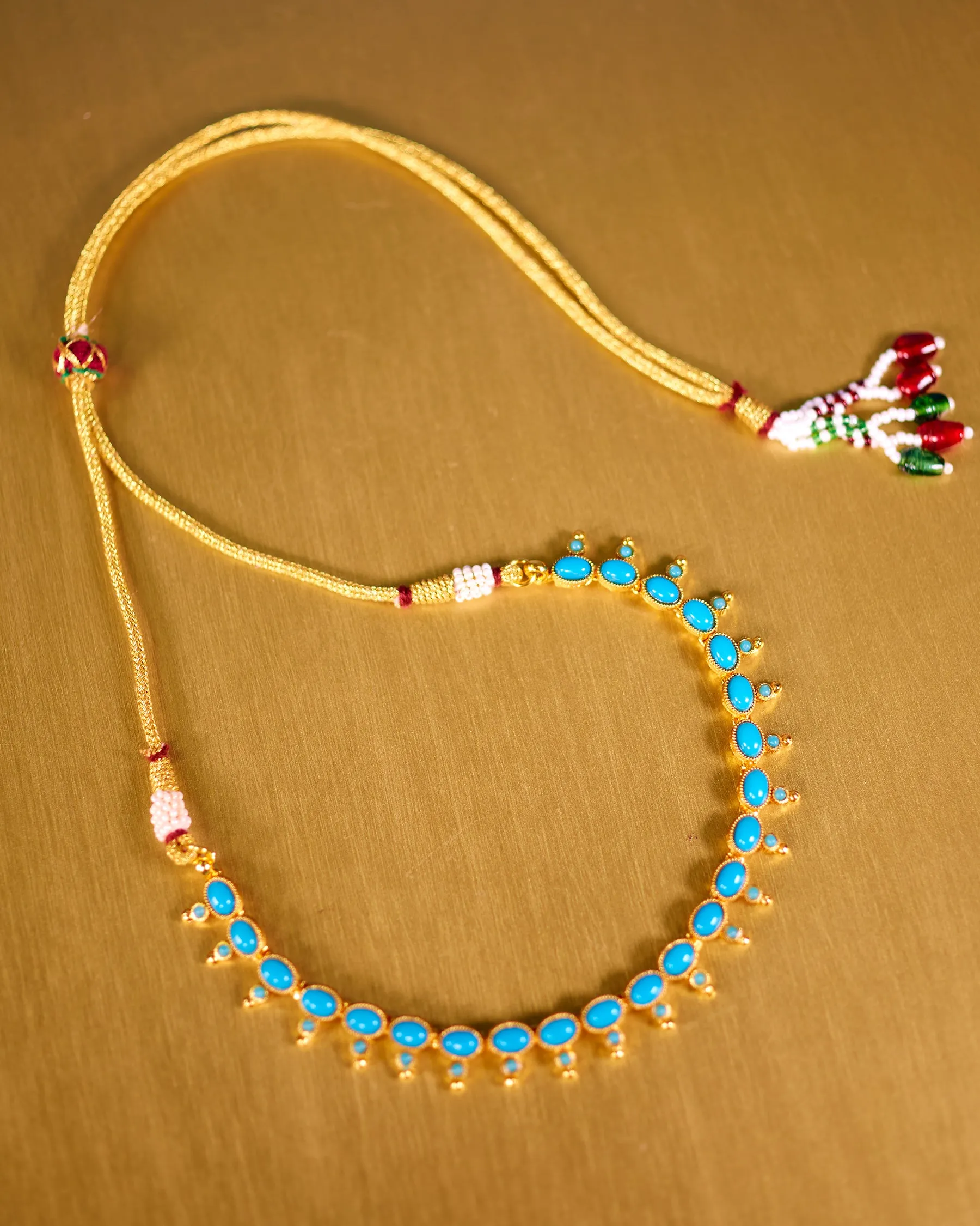 Cora Turquoise Blue String Necklace