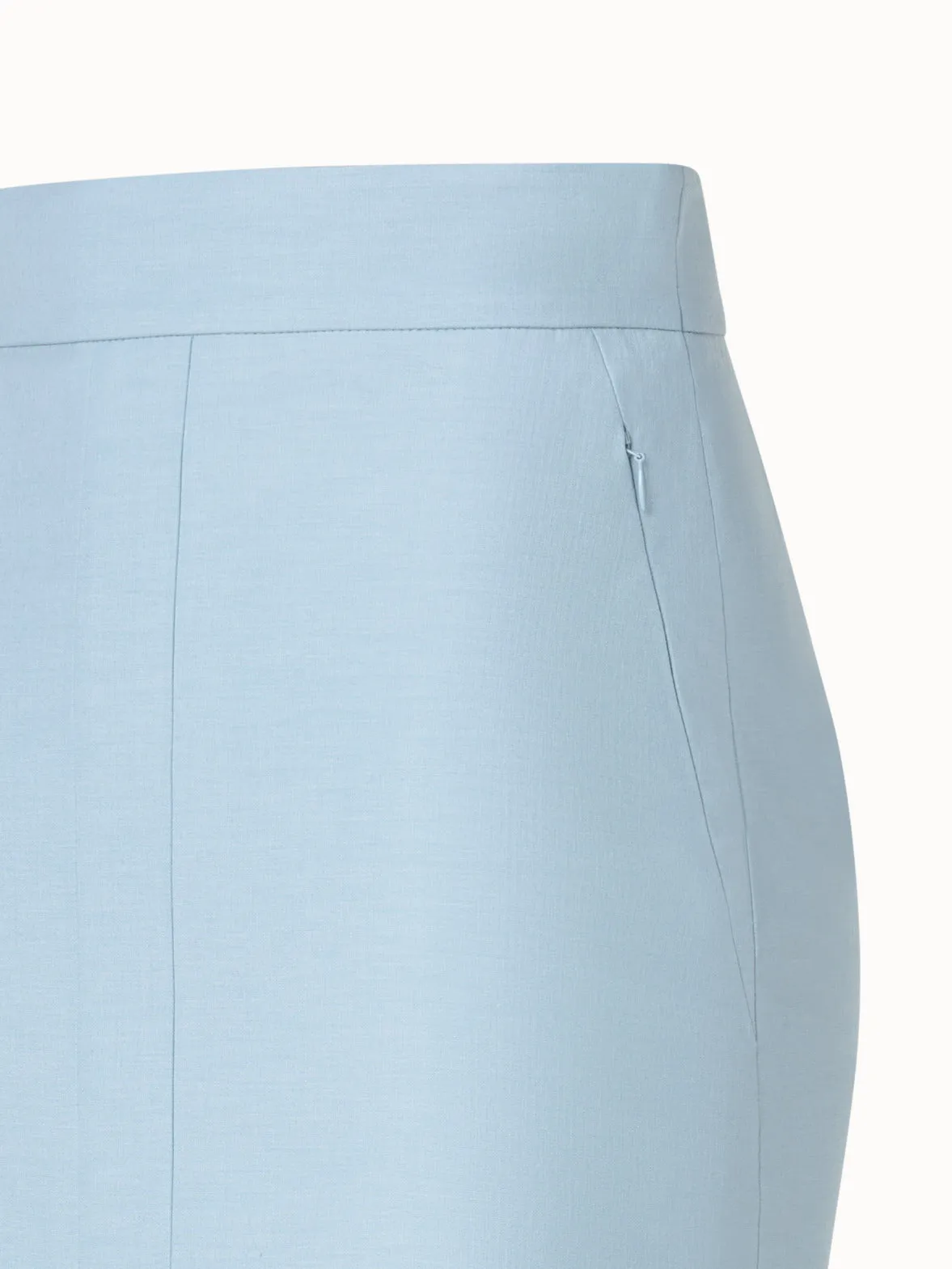 Cotton Silk Double-Face Pencil Skirt