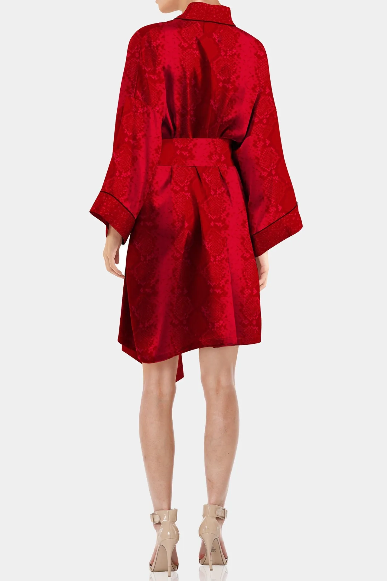 Cupro Vegan Silk Short Length Kimono Robe