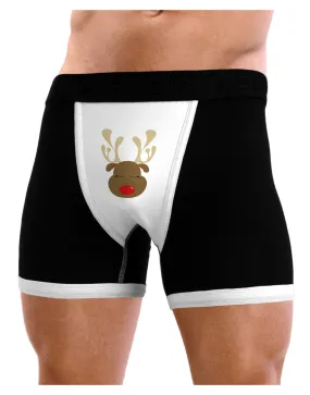 Cute Rudolph Reindeer Face Christmas Mens Boxer Brief Underwear