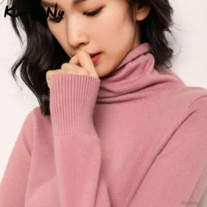 Cute Women's Sweater - Wool Pullover Women's Turtleneck Sweater - Pullover Soft Winter Sweaters (TB8C)