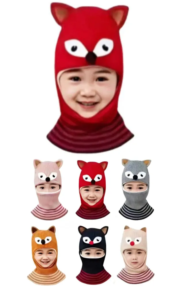 DBHK3946 12-pack Kid's Hat Fox Mask Hats