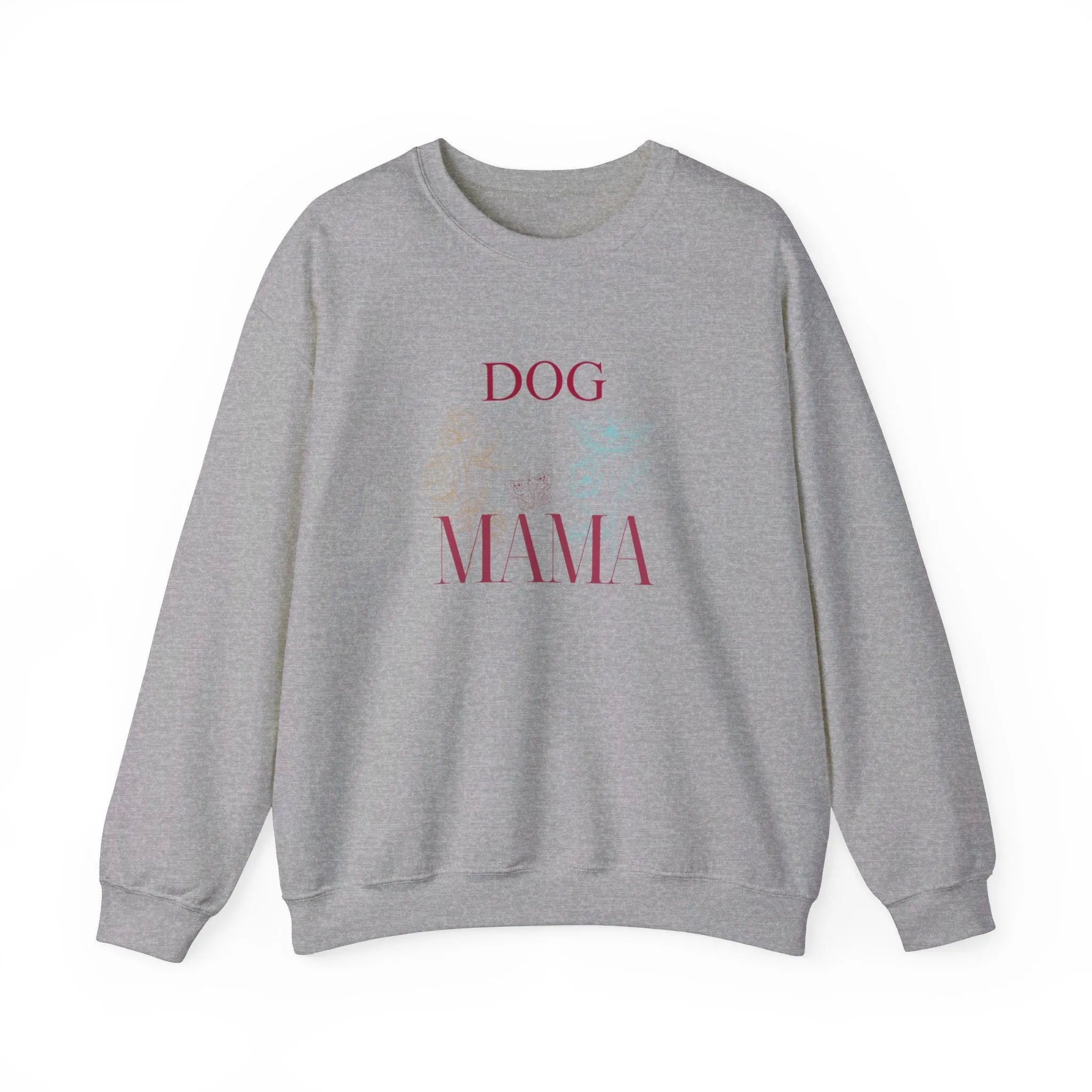 Dog Mama Crewneck Sweatshirt - College Style Gift for Her | Cozy Dog Lover Apparel & Dog People Shirt