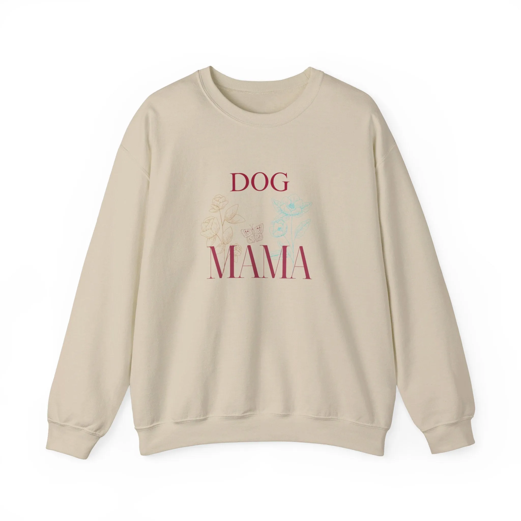 Dog Mama Crewneck Sweatshirt - College Style Gift for Her | Cozy Dog Lover Apparel & Dog People Shirt