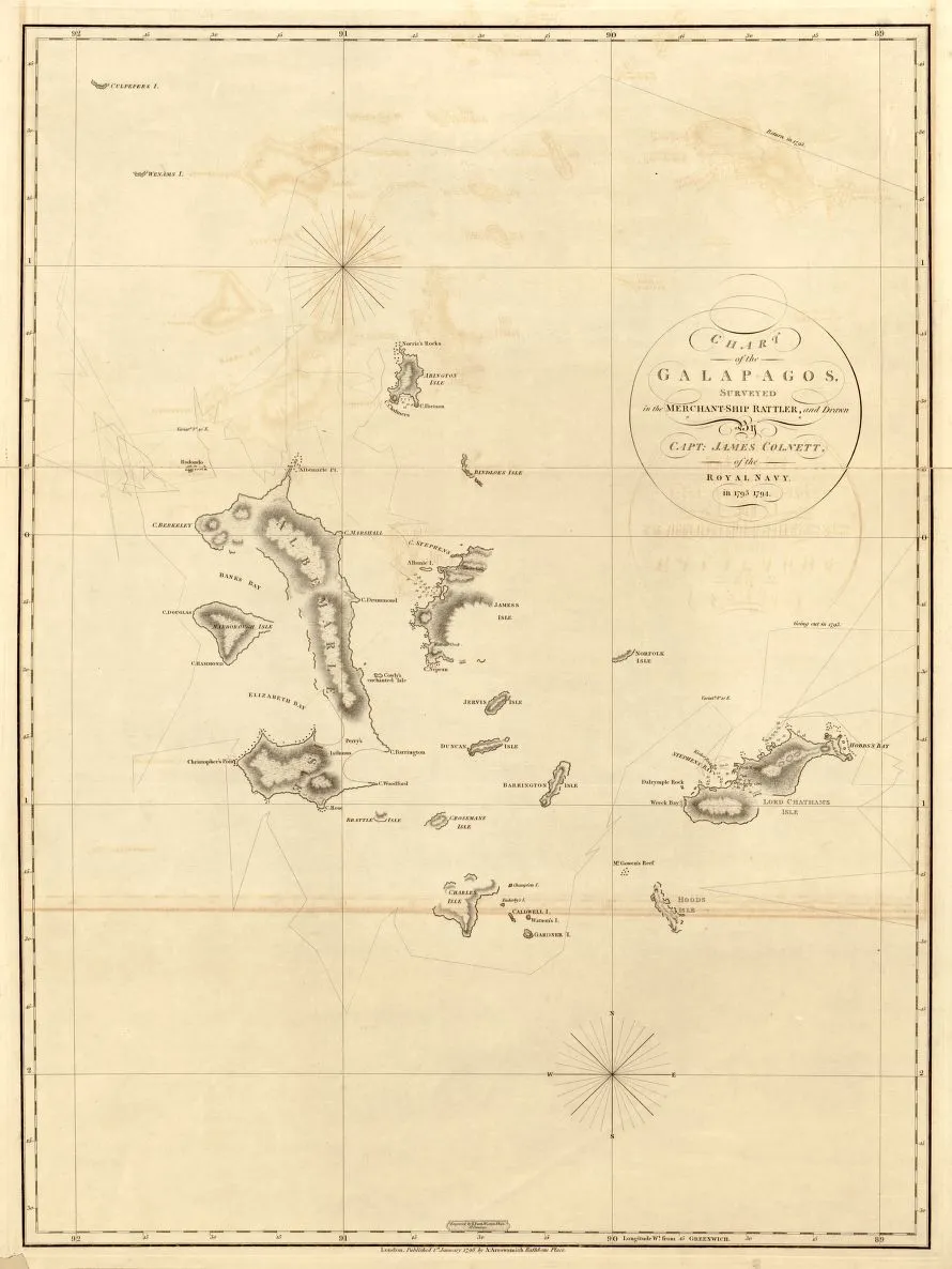 Educational Map Series: Earliest Chart of the Galapagos A. Arrowsmith, 1798