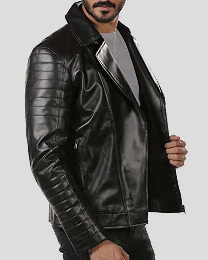 Elex Black Motorcycle Leather Jacket