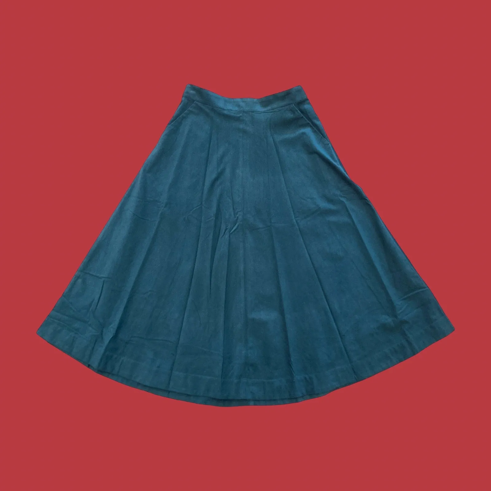 Emily & Fin Sandra Deep Teal Needlecord Skirt