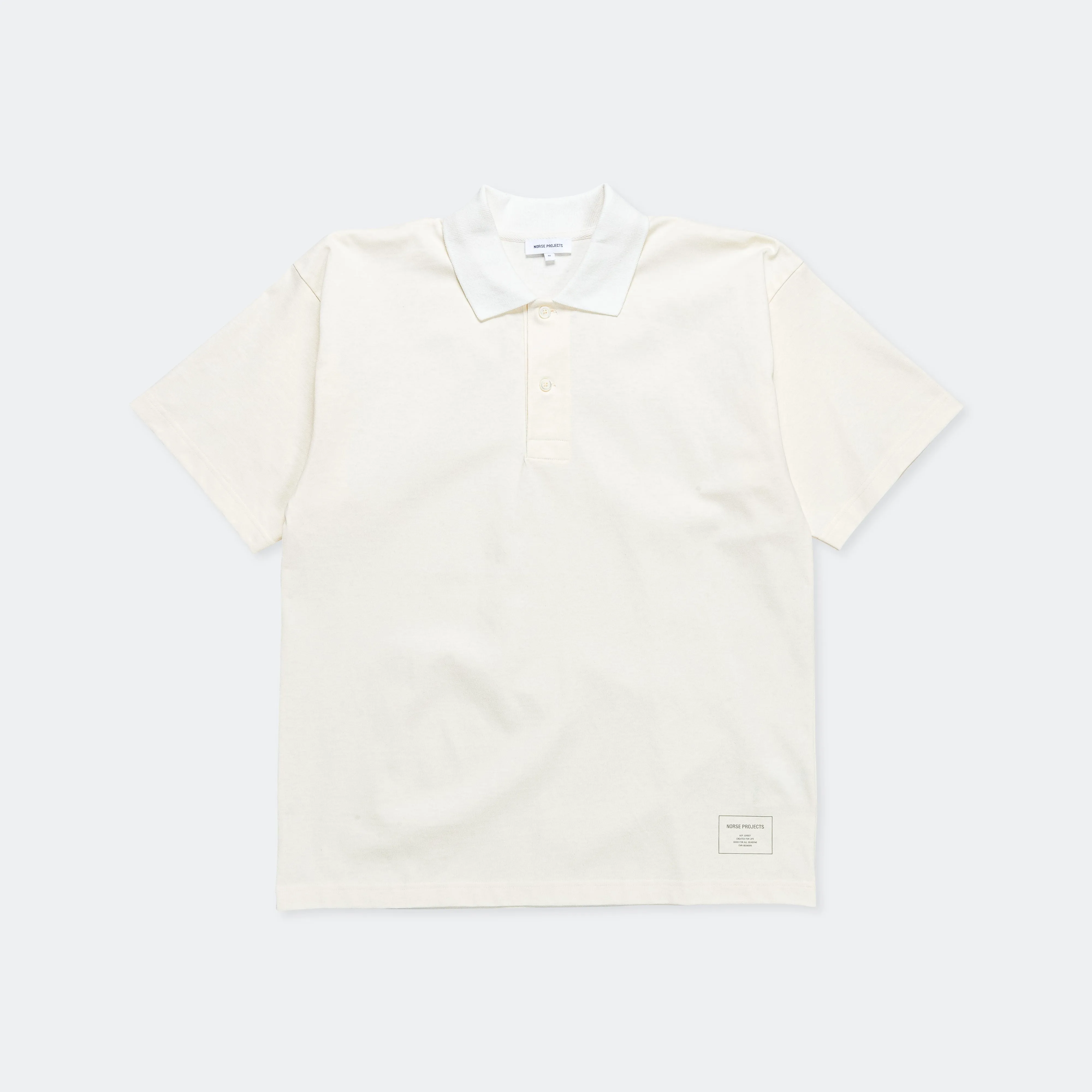 Espen Loose Printed SS Polo - Ecru