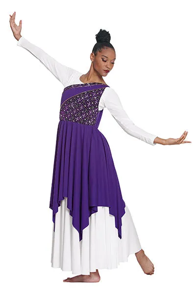 Eurotard 85567C Girls Divine Royalty Asymmetrical Praise Tunic