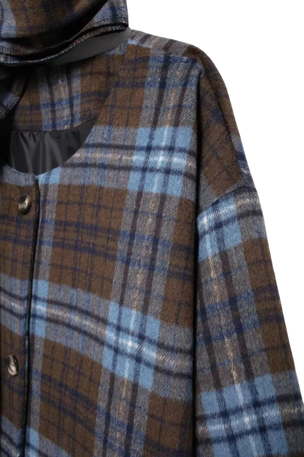 ‘Evelyn’ Plaid Wool-Blend Trench Coat