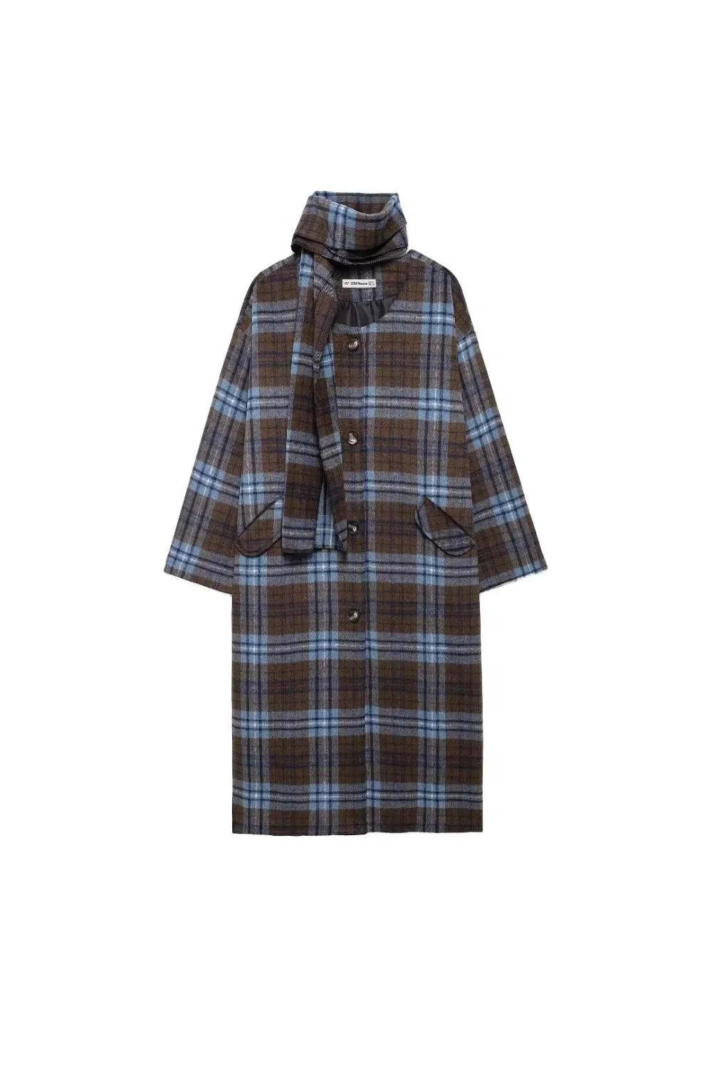 ‘Evelyn’ Plaid Wool-Blend Trench Coat