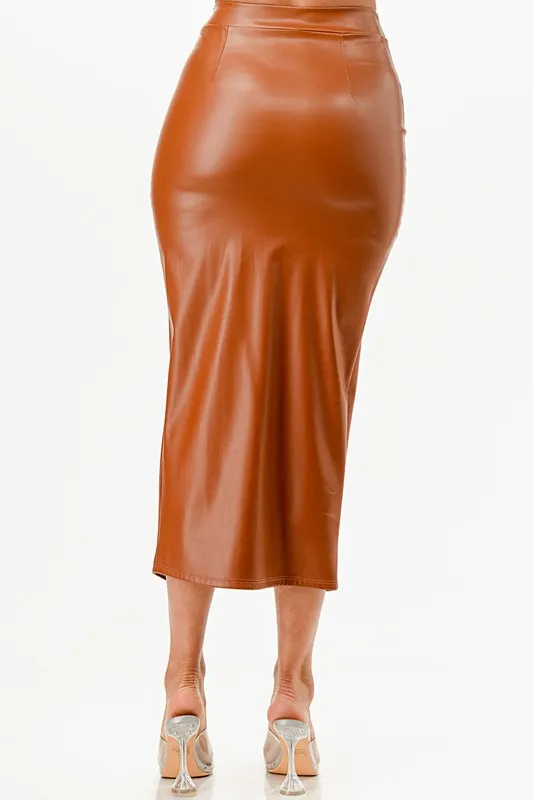 Faux Leather Pencil Skirt *More Colors