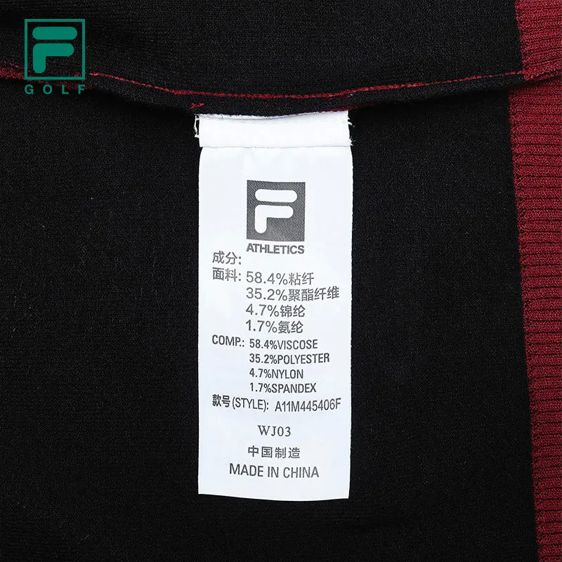 FILA CORE ATHLETICS GOLF X VERSAILLES COLLECTION Men Knit Sweater (Ash / Wine red)