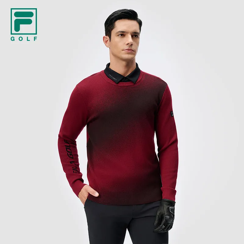 FILA CORE ATHLETICS GOLF X VERSAILLES COLLECTION Men Knit Sweater (Ash / Wine red)