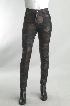 Floral Reversable Black Jeans by Tempo Paris