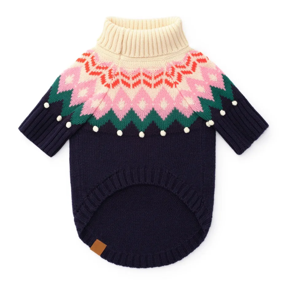 Foggy Dog Fair Isle Bobble Holiday Dog Sweater