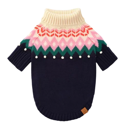 Foggy Dog Fair Isle Bobble Holiday Dog Sweater