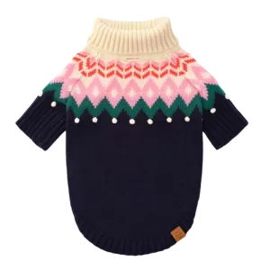 Foggy Dog Fair Isle Bobble Holiday Dog Sweater