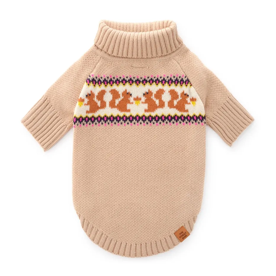 Foggy Dog Squirrel Cable Knit Dog Sweater