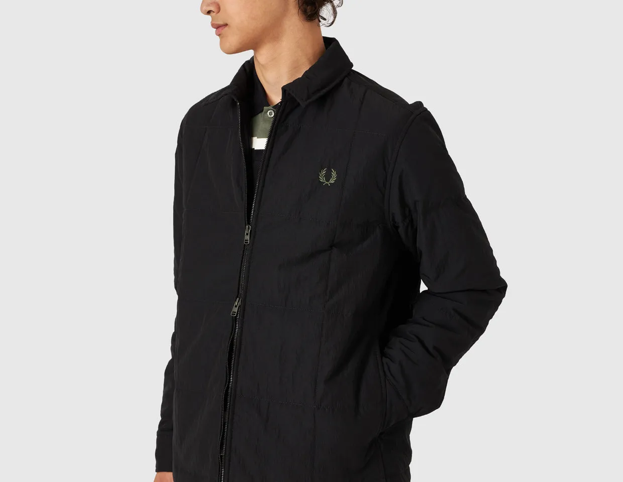 Fred Perry Quilted Overshirt / Black