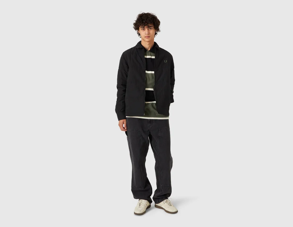 Fred Perry Quilted Overshirt / Black