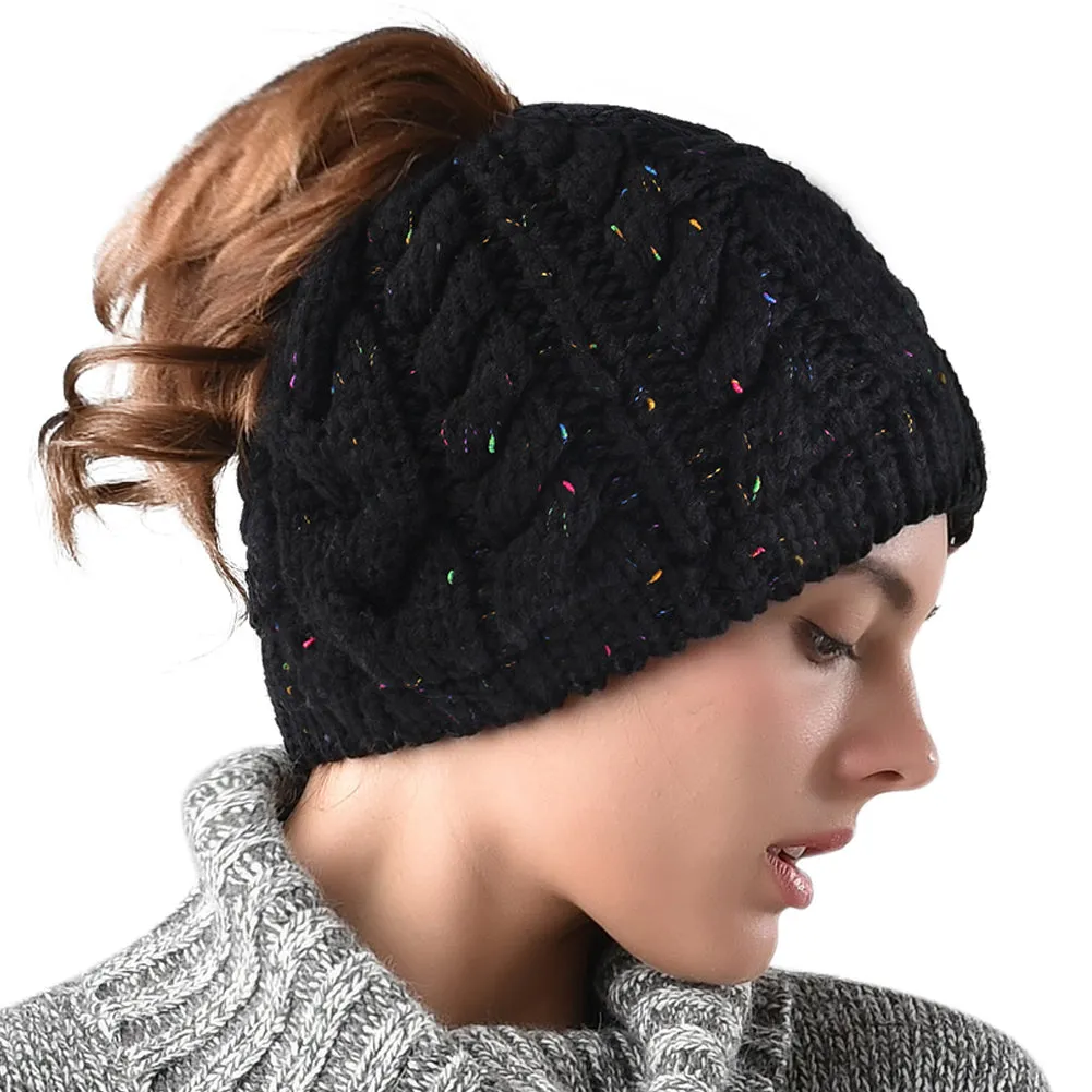 FURTALK Winter Women Messy Bun Beanies Hat Drop Shipping AD014