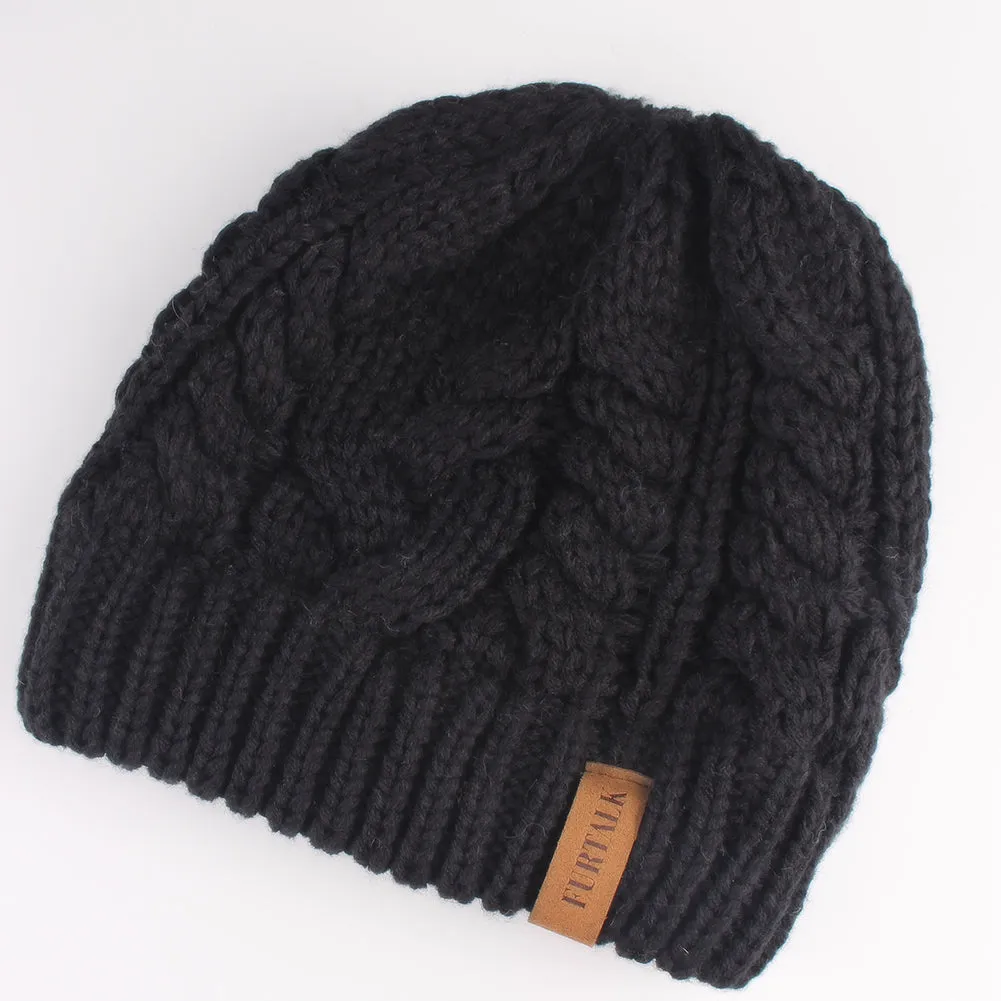 FURTALK Winter Women Messy Bun Beanies Hat Drop Shipping AD014