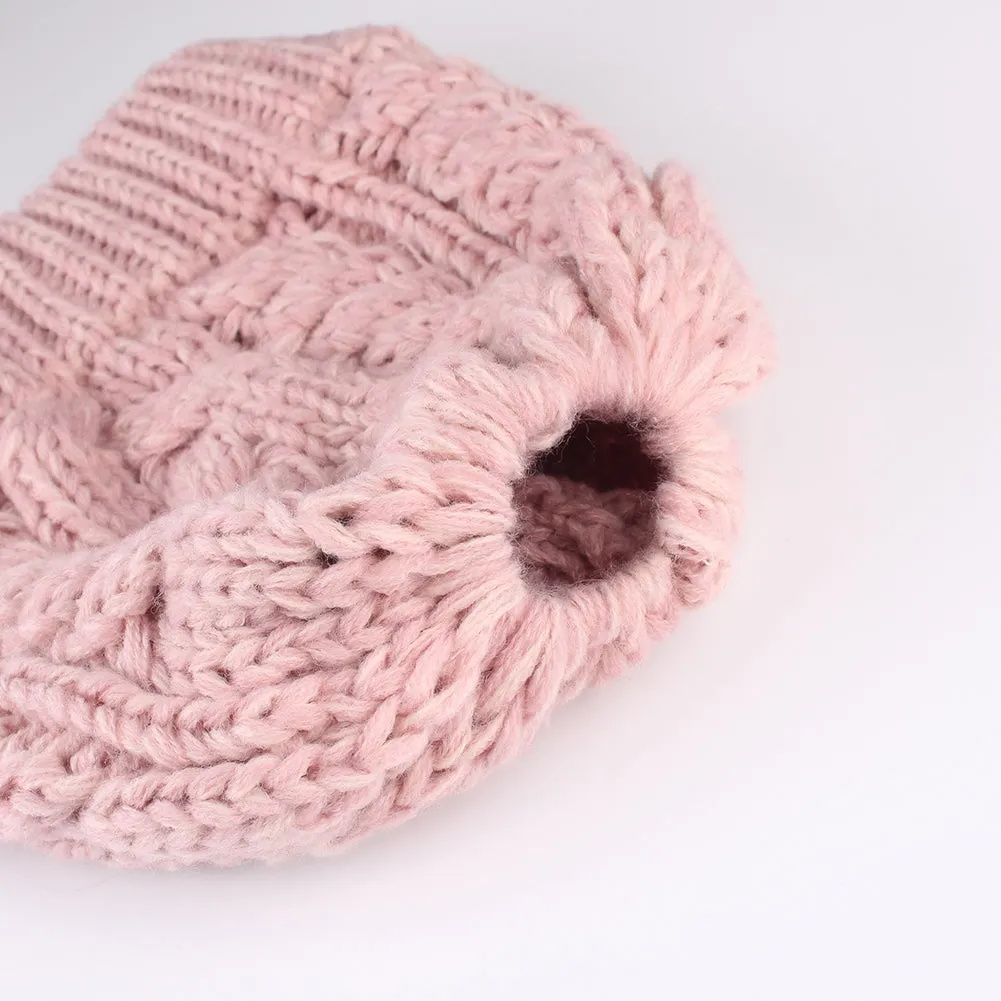 FURTALK Winter Women Messy Bun Beanies Hat Drop Shipping AD014