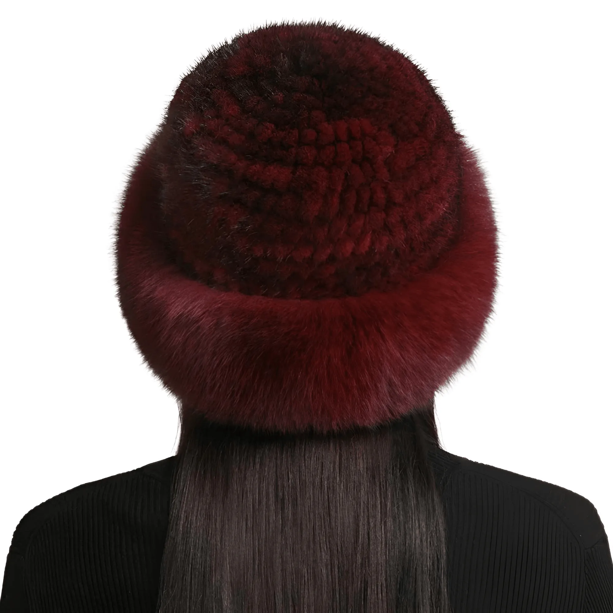 Genuine Real Natural Knitted Mink Fur Hat Cap Luxury Women's Knit Fashion Winter Headwear Warm Real Fox Fur Hats