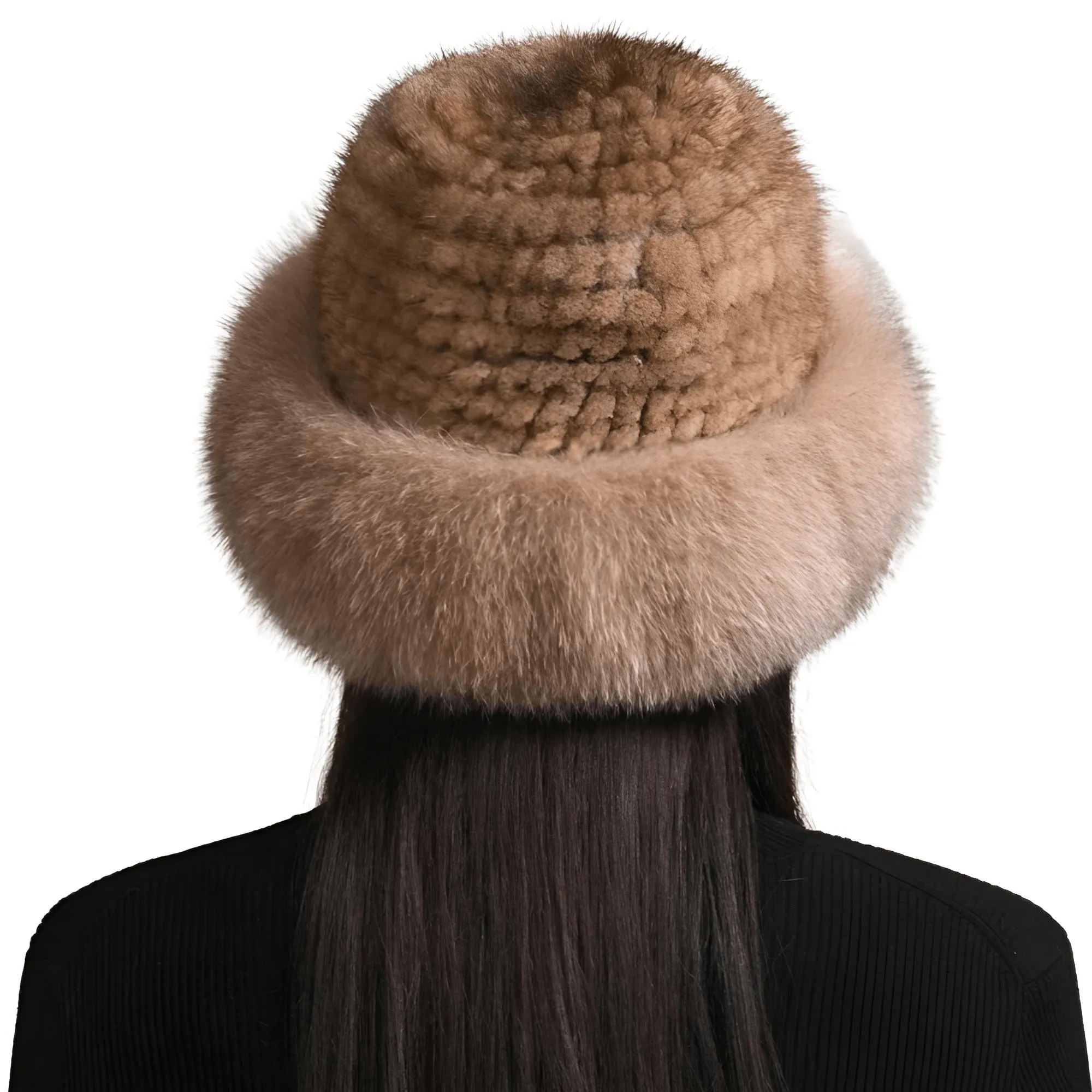 Genuine Real Natural Knitted Mink Fur Hat Cap Luxury Women's Knit Fashion Winter Headwear Warm Real Fox Fur Hats