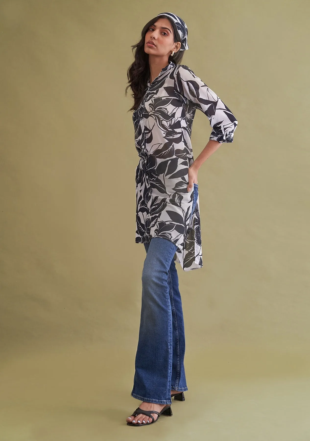 Georgette Relaxed fit Floral Print Tunic - Women Workwear