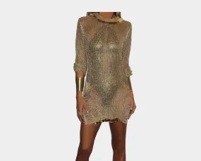 Gold & Silver Metallic Apres-Beach Cover-up - The St. Barth