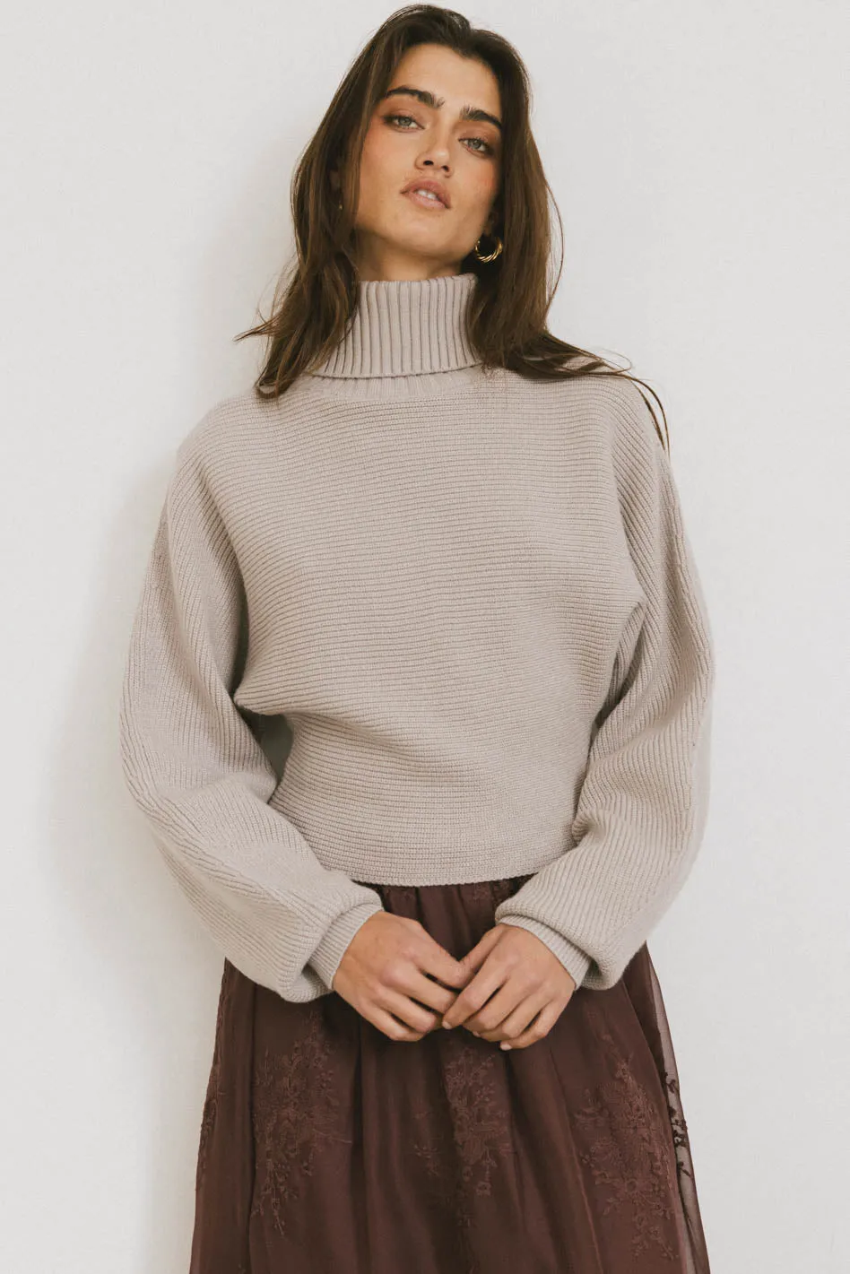 Gracelyn Turtleneck Sweater in Fog