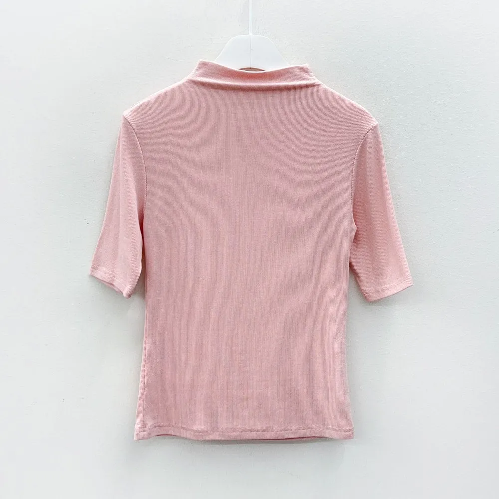 Half Turtleneck Short Sleeve T-shirt L1002