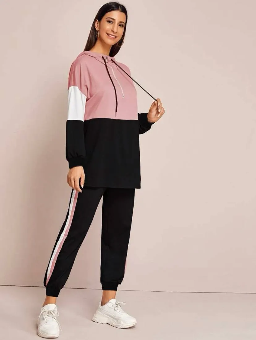 Half Zipped Sweater and Pant Matching Set