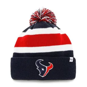 Houston Texans 47 Brand Tri-Tone Breakaway Knit Cuffed Beanie Poofball Hat Cap