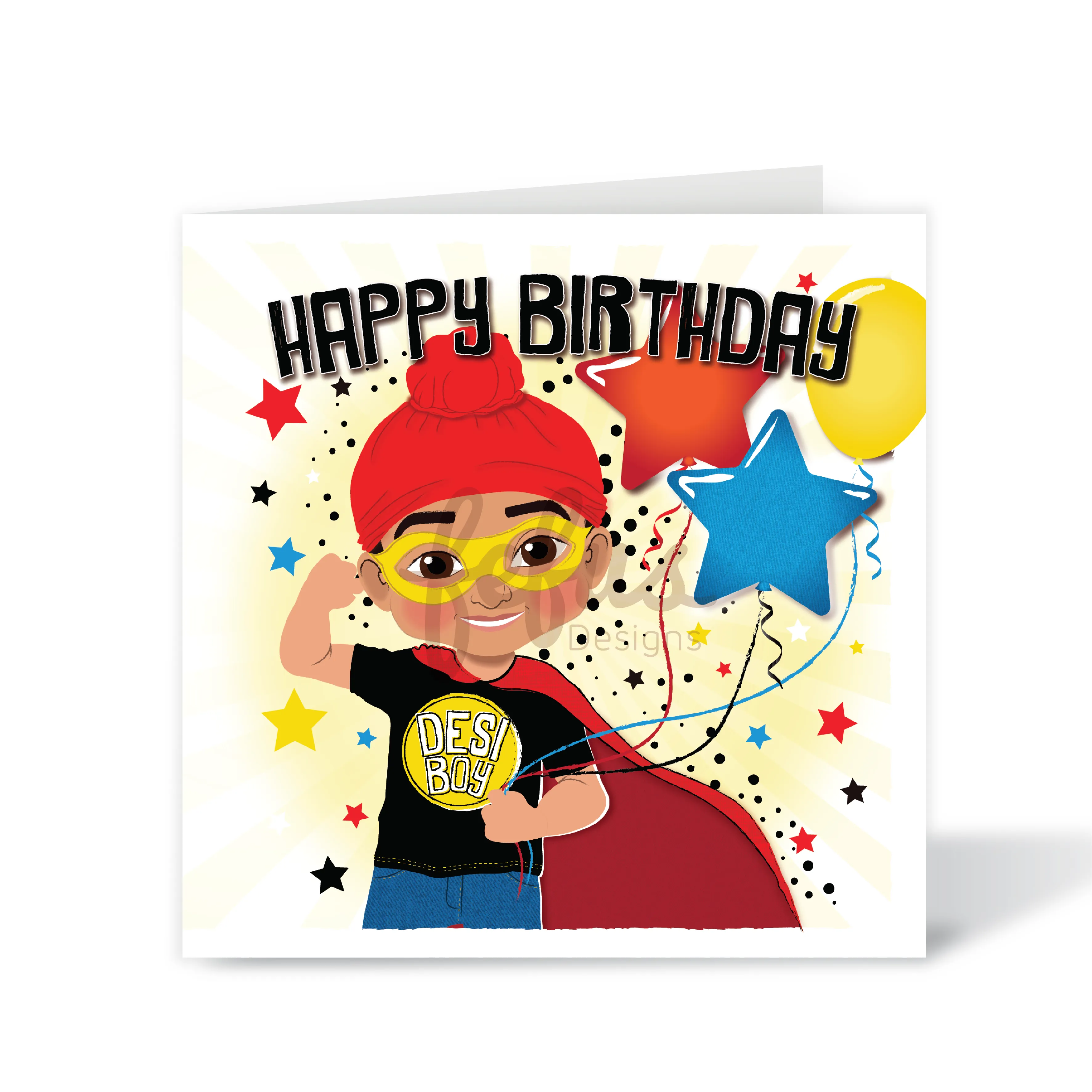 Indian Superhero Boys Birthday Card | Fefus Designs 57