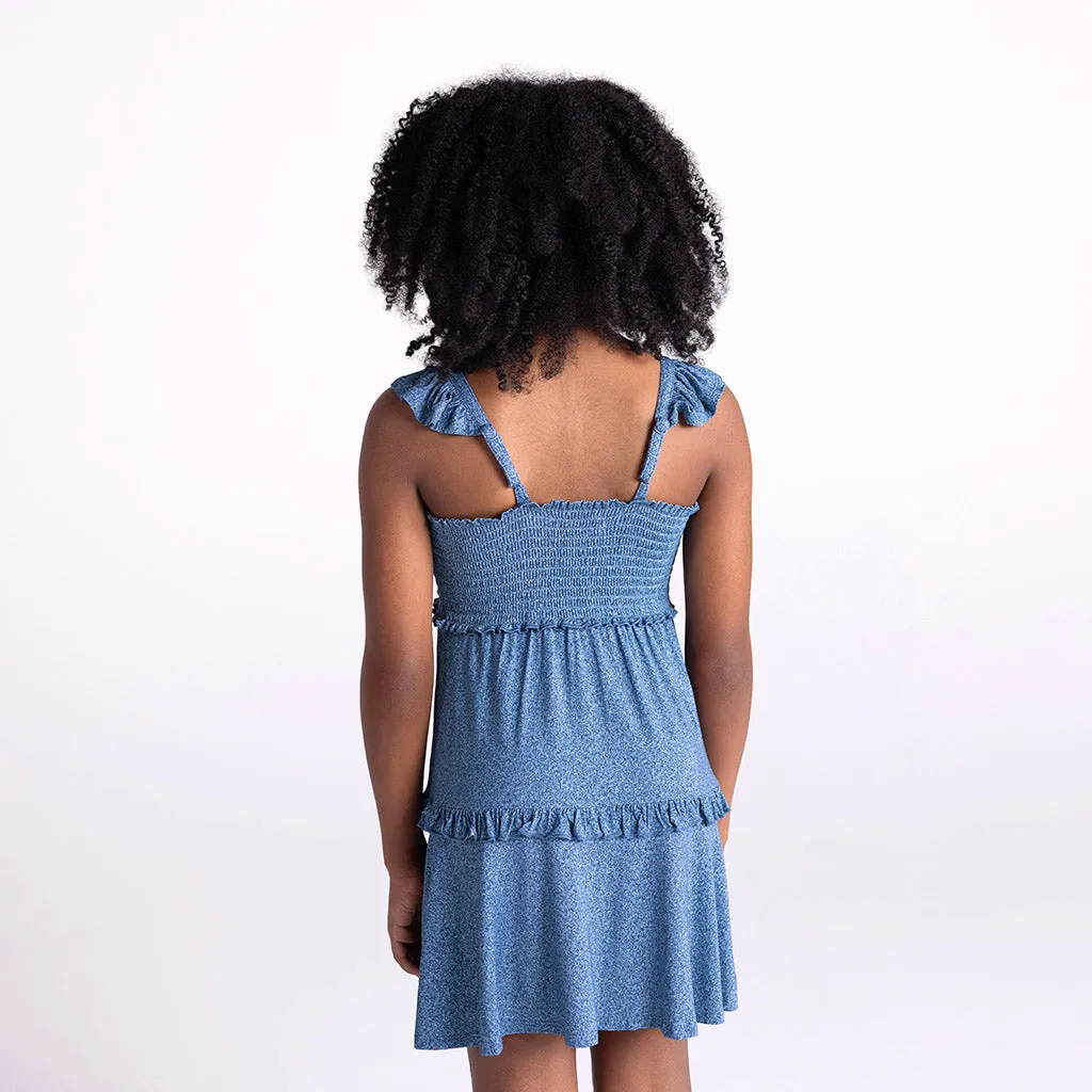 Indigo Denim Smocked Babydoll Dress