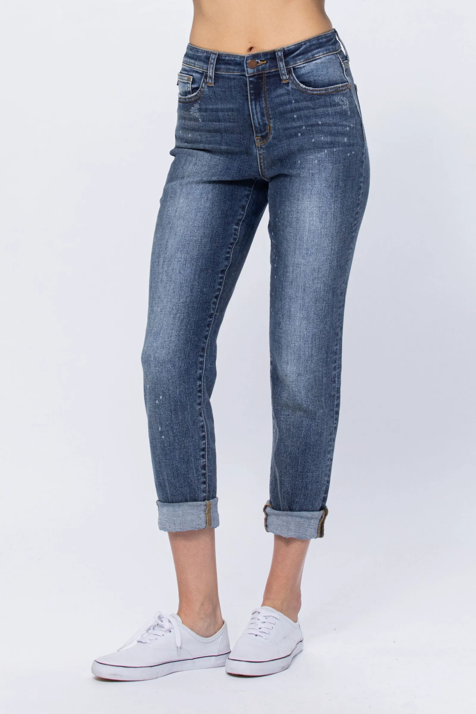 Judy Blue High Rise Bleach Splash Boyfriend jeans