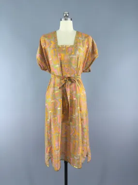 Kaftan Dress / Vintage Indian Sari / Swim Coverup