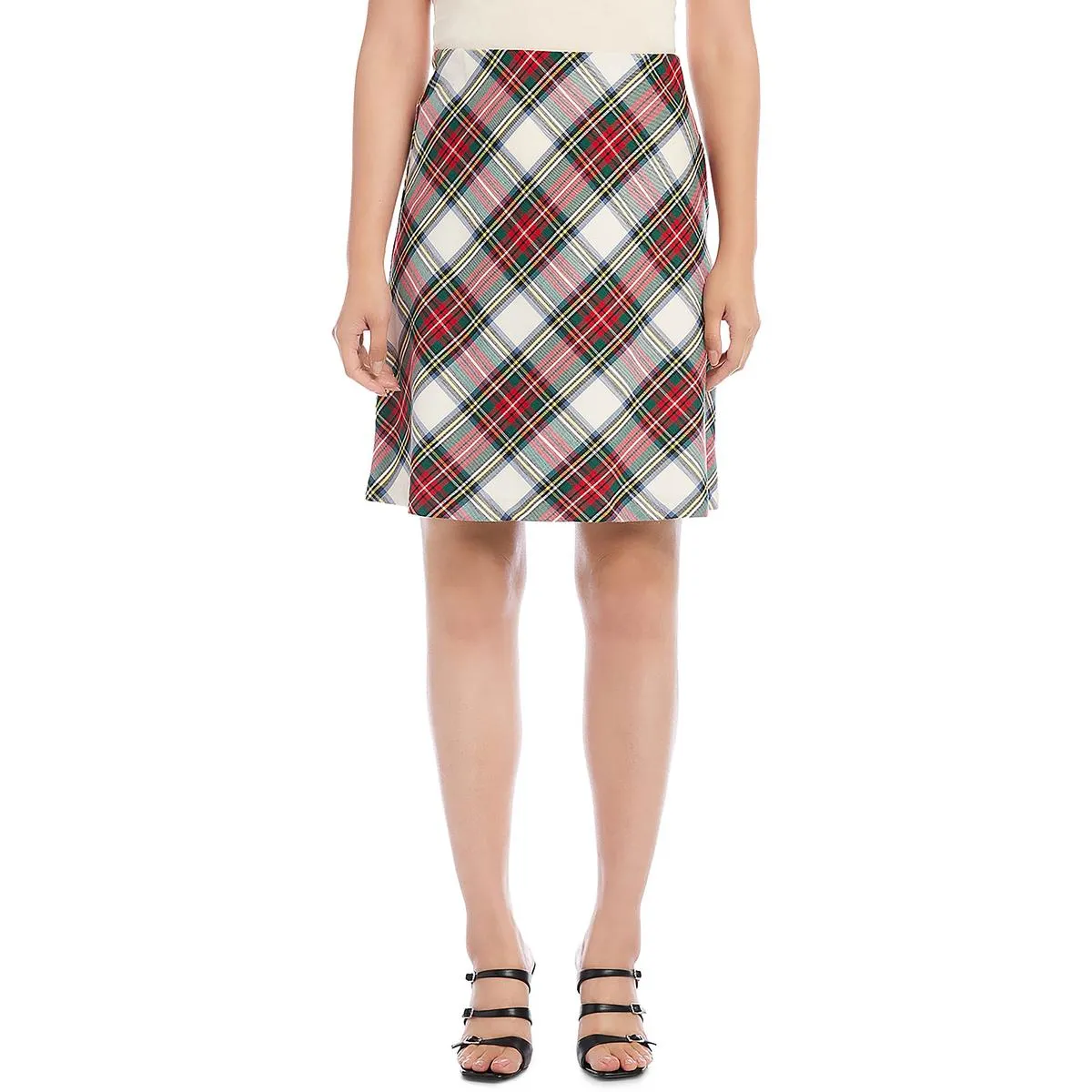 Karen Kane Womens Above Knee Plaid Pencil Skirt